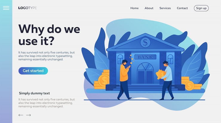 Vector Gratis orang-orang di dekat gedung bank