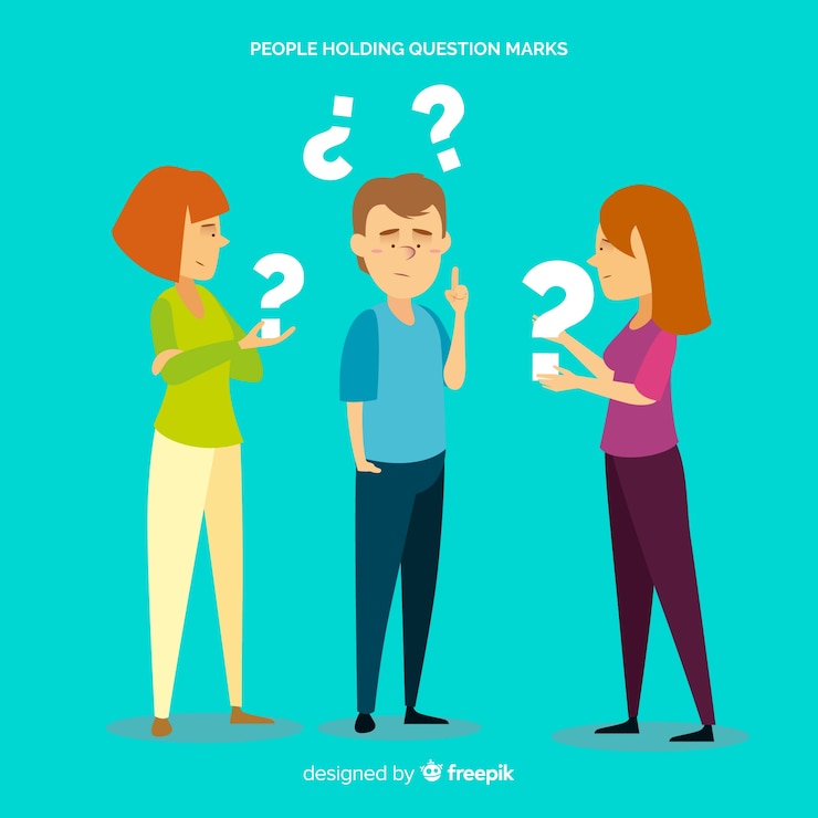 Vector Gratis orang-orang memegang tanda tanya