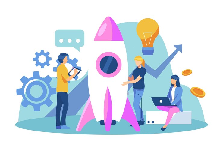 Vector Gratis orang-orang memulai proyek bisnis