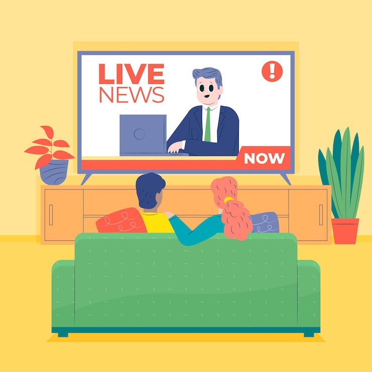Vector Gratis orang-orang menonton berita