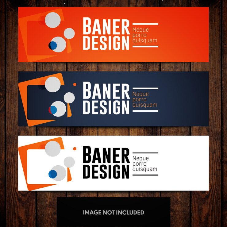 Orange blue abstract banner template with white background