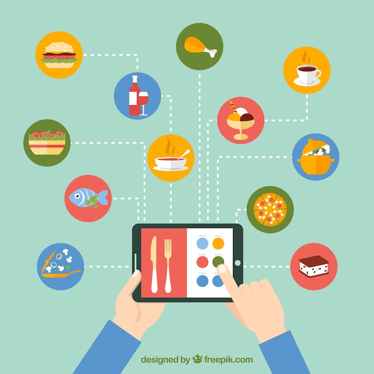 Vector Gratis ordering food online