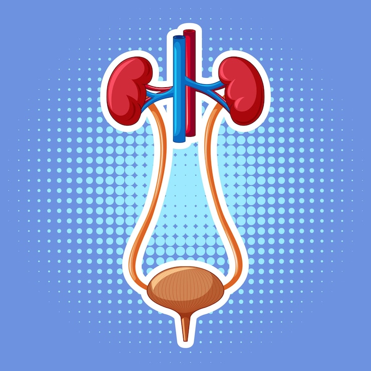 Vector Gratis organ internal manusia dengan ginjal dan kandung kemih