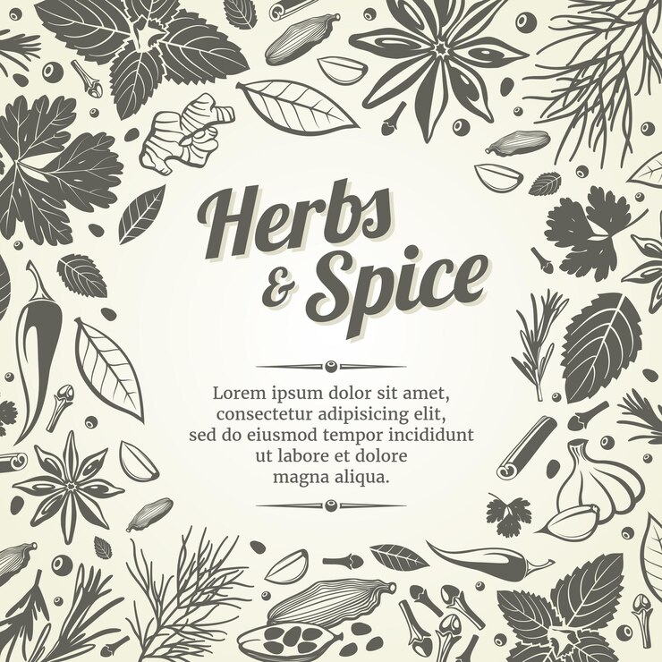 Vector Gratis organic and fresh spices template
