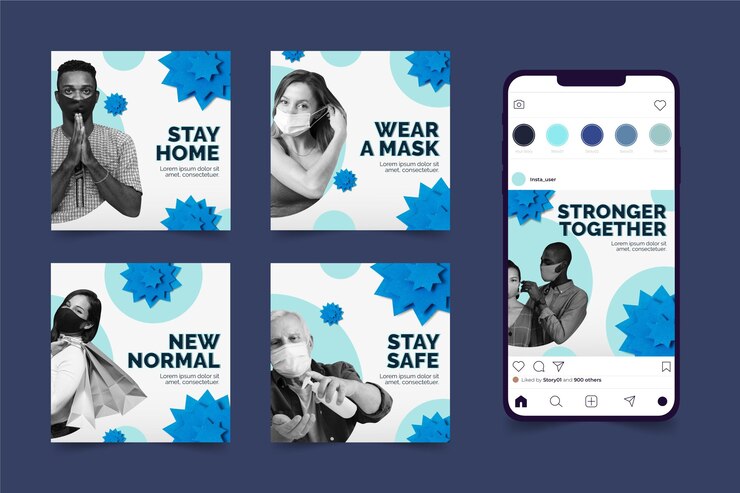 Vector Gratis organic flat coronavirus instagram post collection