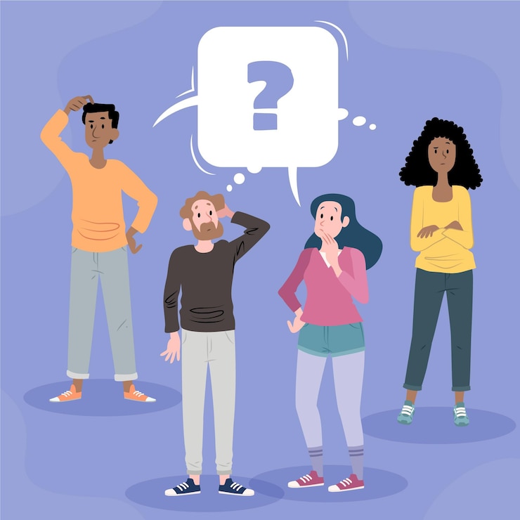 Vector Gratis organic flat illustration people asking questions
