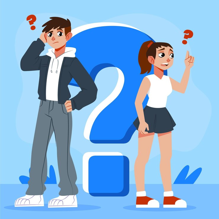 Vector Gratis organic flat illustration people asking questions