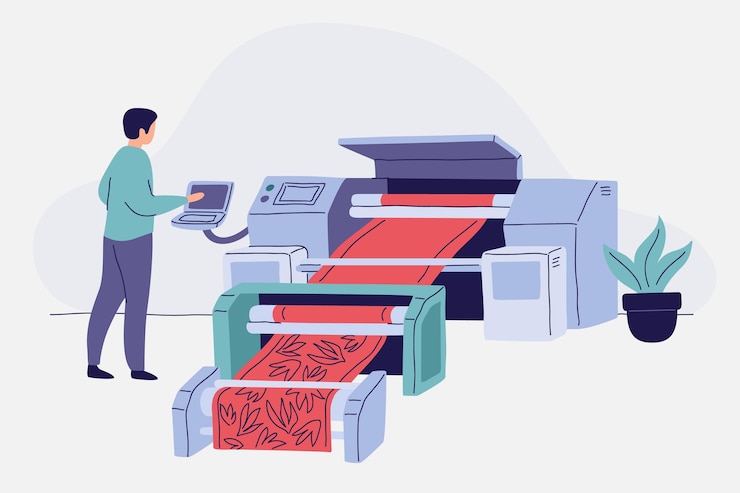 Vector Gratis organic flat printing industry illustration