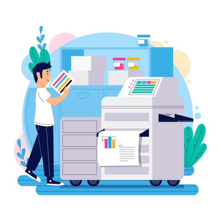 Vector Gratis organic flat printing industry profession