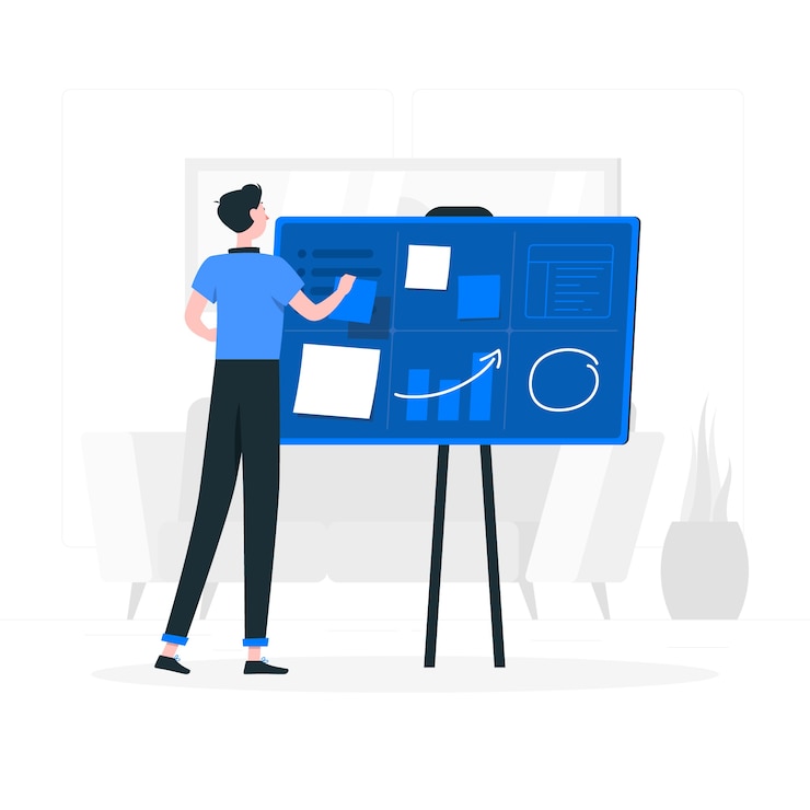 Vector Gratis organizing projects concept illustration