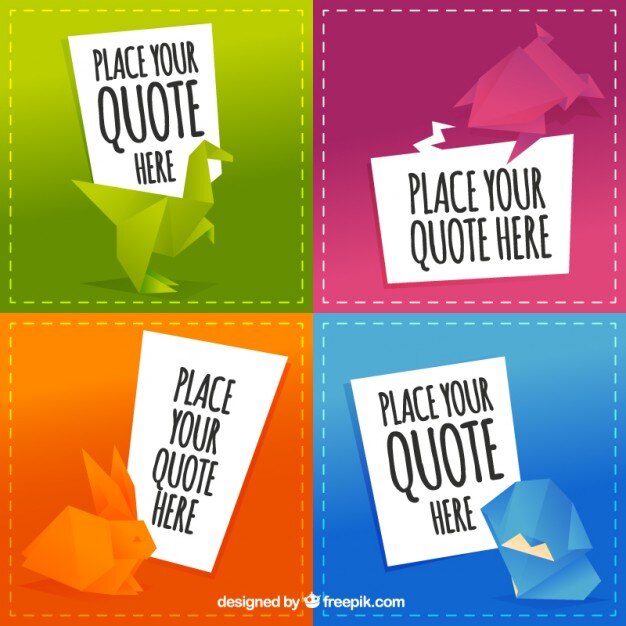 Vector Gratis origami animals for full color templates