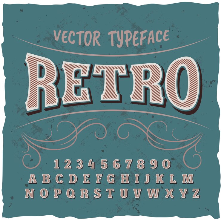 Vector Gratis original label typeface named "retro".