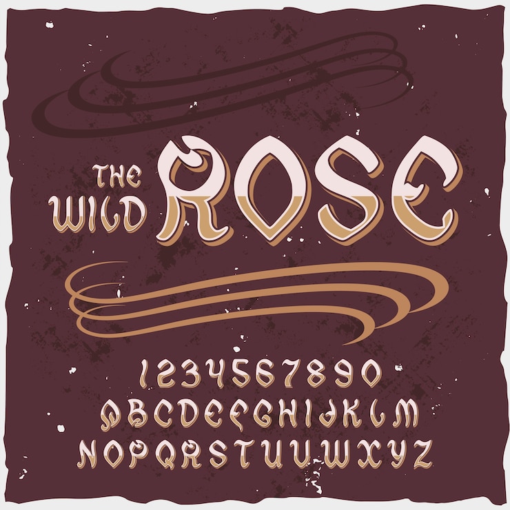 Vector Gratis original label typeface named "wild rose".