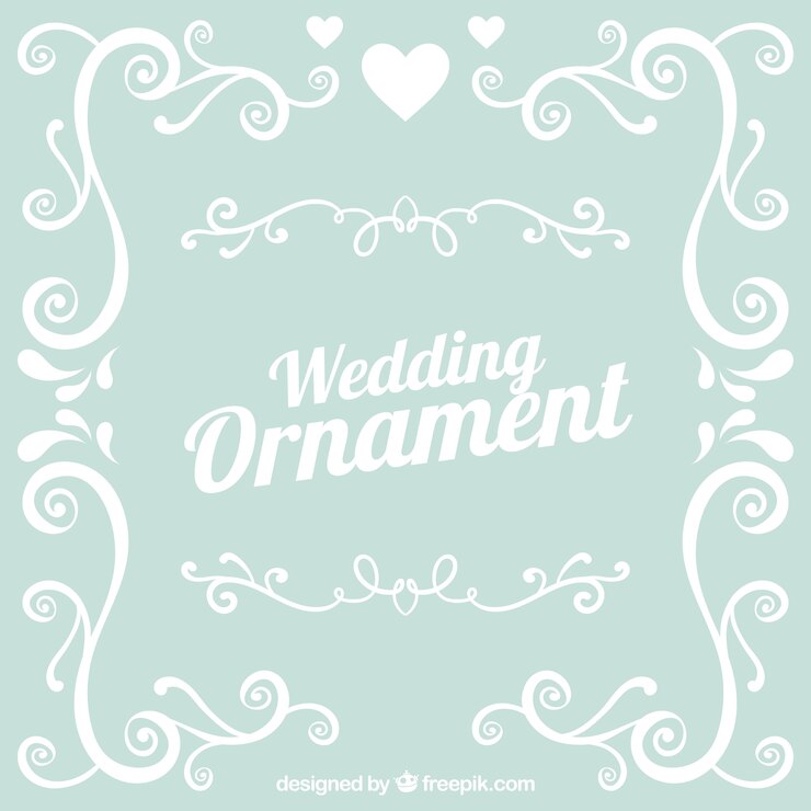 Vector Gratis ornamen pernikahan dalam desain datar