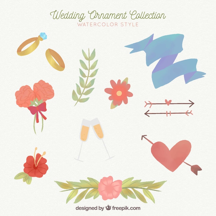 Vector Gratis ornamen pernikahan