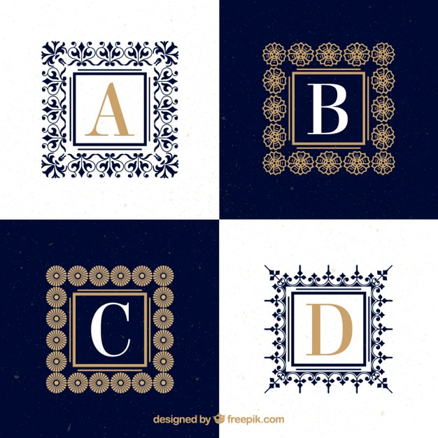 Vector Gratis ornamental capital letter logos with frames