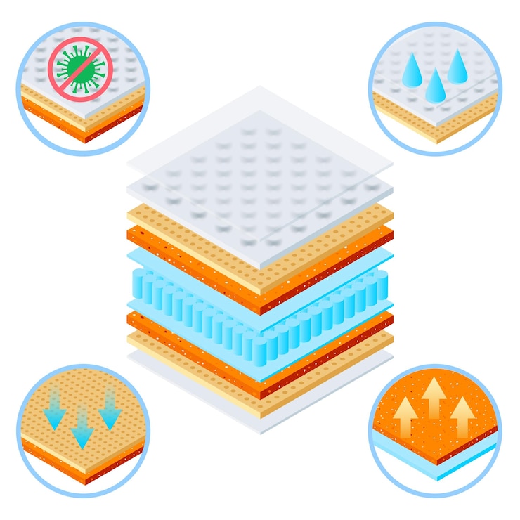 Vector Gratis orthopedic mattress layers composition