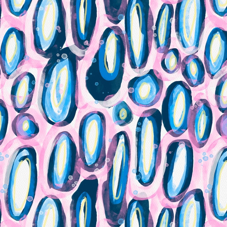 Vector Gratis ovals abstract watercolor seamless pattern