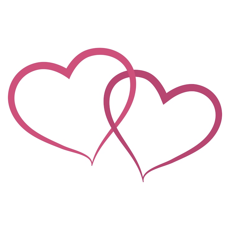 Vector Gratis overlapping outline hearts