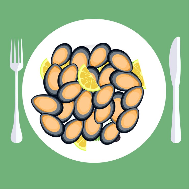Vector Gratis oysters plate background design