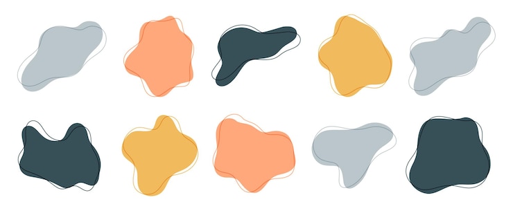 Vector Gratis pack of dynamic blob shape pebble design