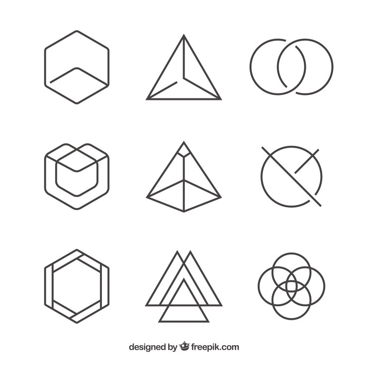 Vector Gratis pack of linear geometric logos