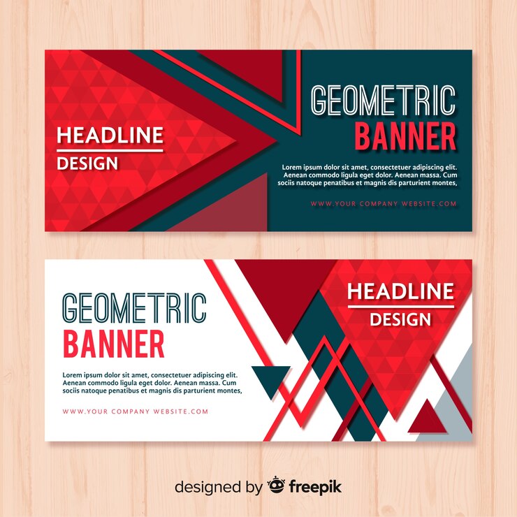 Vector Gratis pack of modern banners with geometric design