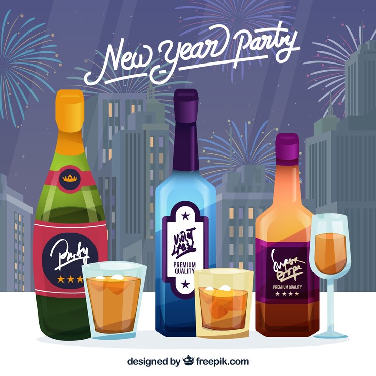 Vector Gratis pack of new year party elements