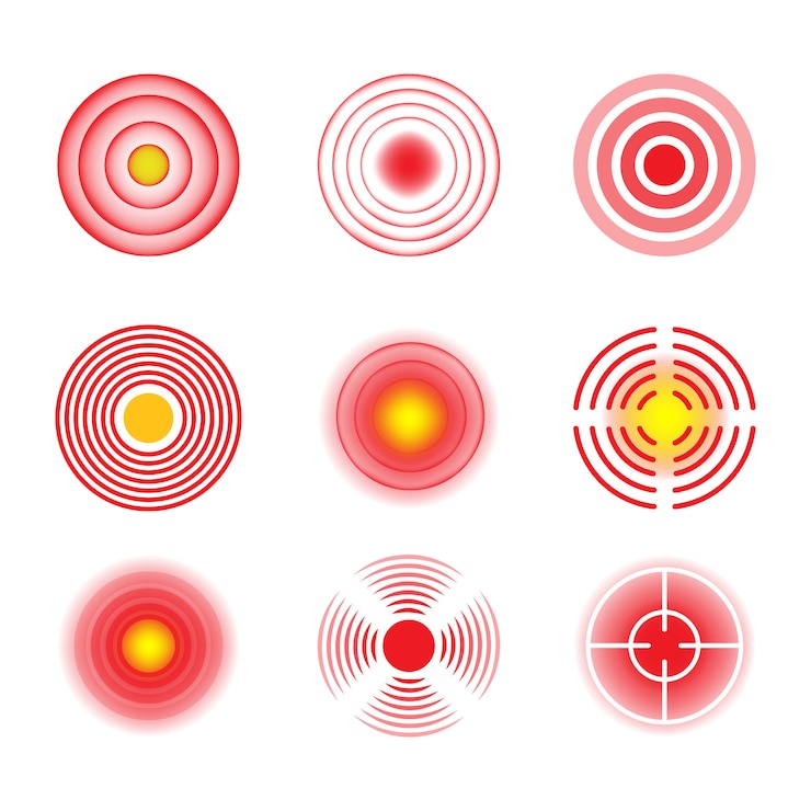 Vector Gratis pain spots set