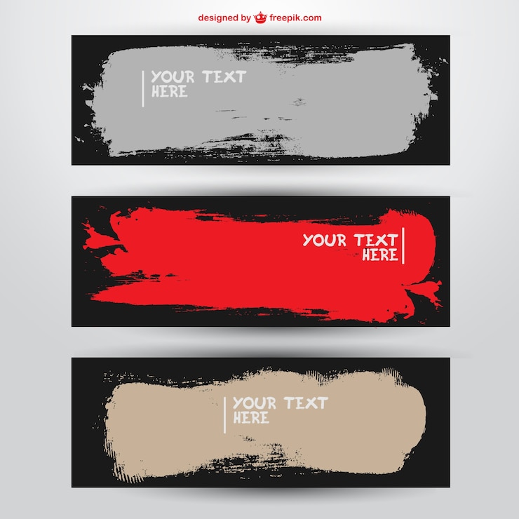 Vector Gratis painted banners set 
