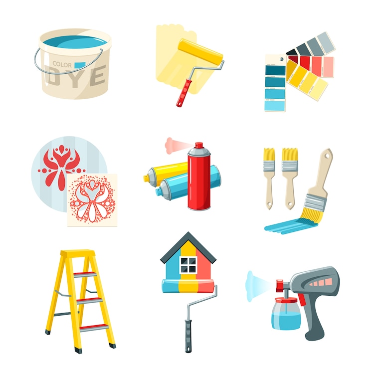 Vector Gratis painting work set