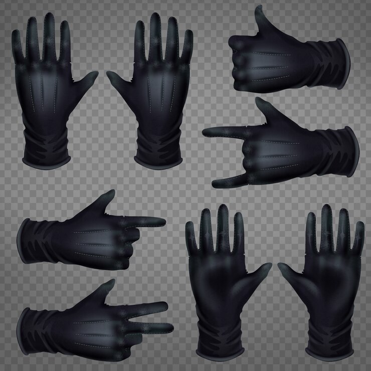 Vector Gratis pair of black leather gloves 