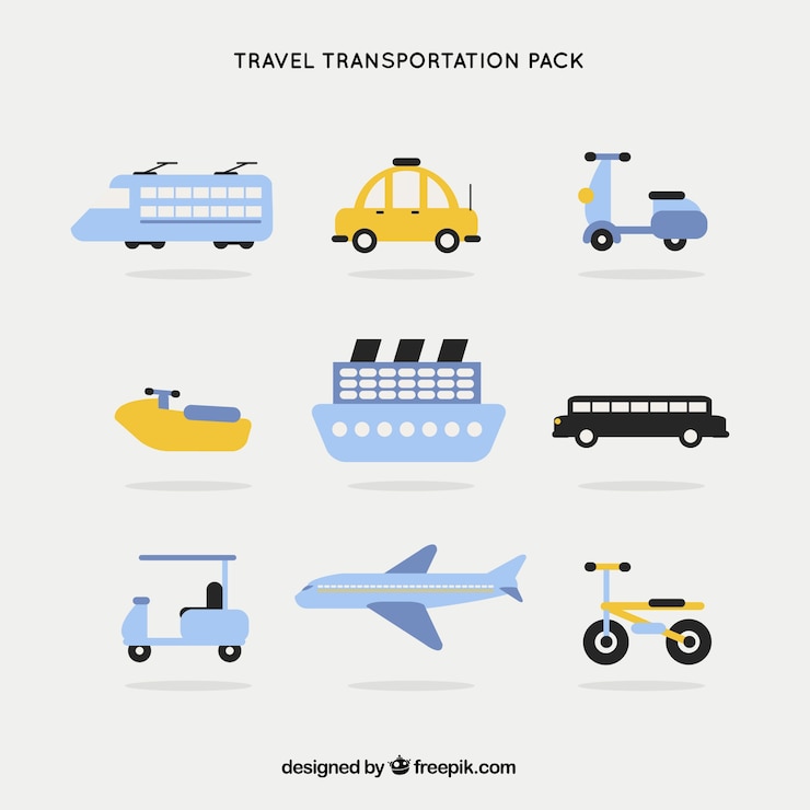 Vector Gratis paket alat transportasi