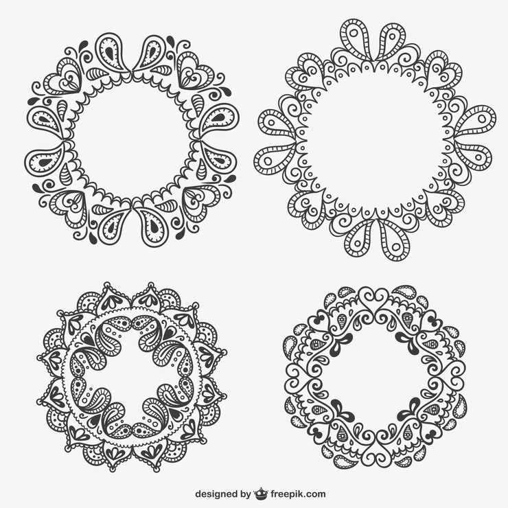 Vector Gratis paket bingkai bunga