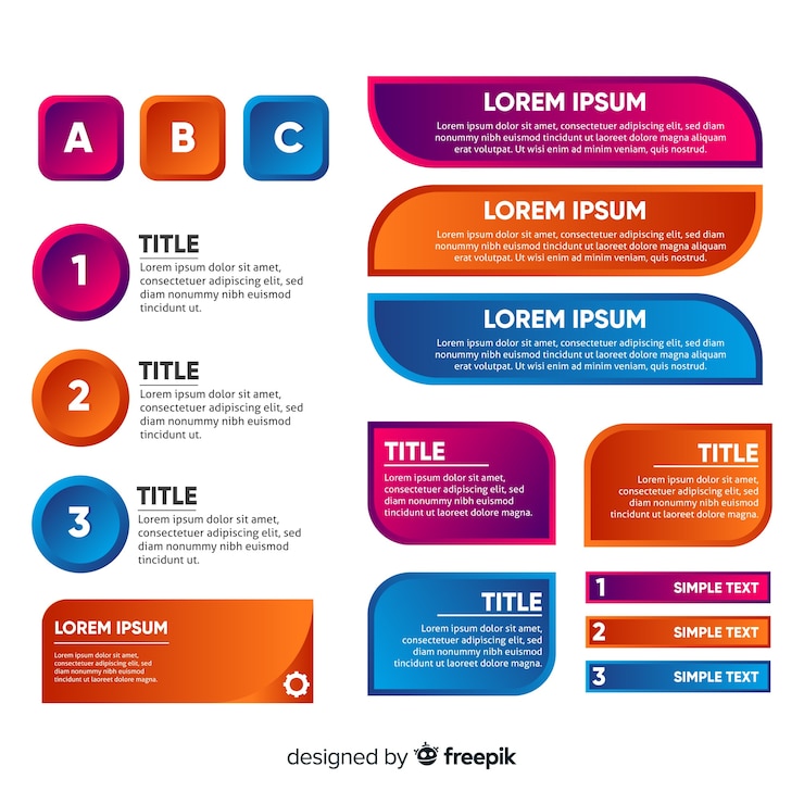 Vector Gratis paket elemen infografis datar