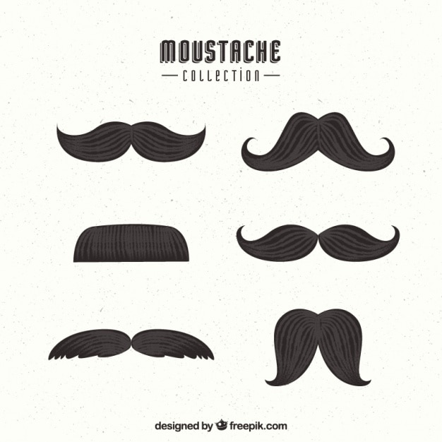 Vector Gratis paket enam kumis dalam gaya vintage