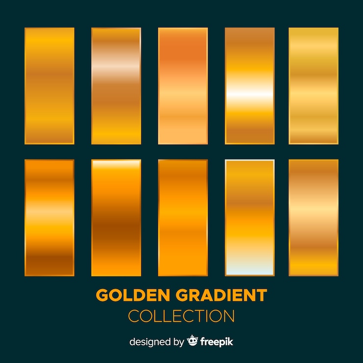 Vector Gratis paket gradien emas mengkilap