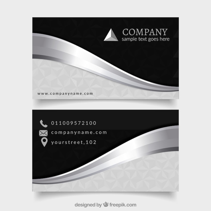Vector Gratis paket kartu perak profesional elegan