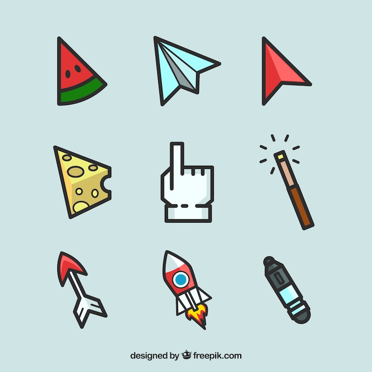 Vector Gratis paket kursor lucu
