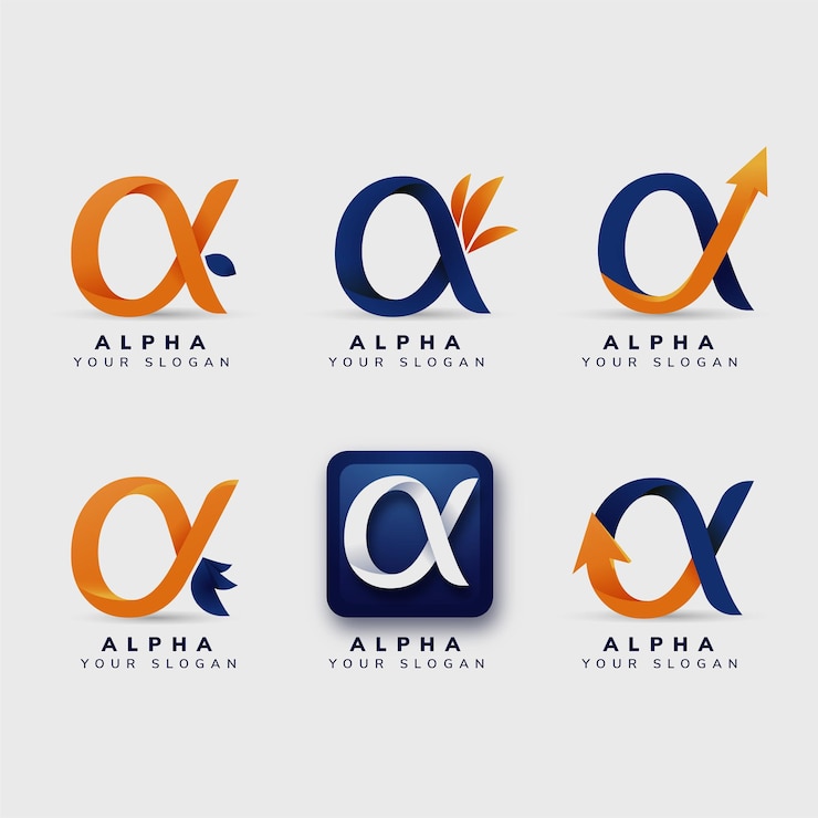Vector Gratis paket logo alfa datar