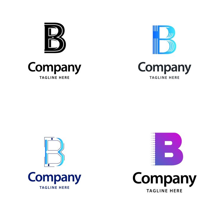 Vector Gratis paket logo b besar desain kreatif desain logo modern dan kreatif untuk bisnis anda ilustrasi nama merek vektor