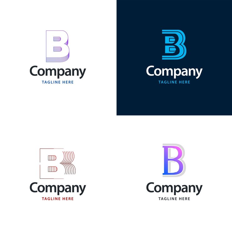 Vector Gratis paket logo b besar desain kreatif desain logo modern dan kreatif untuk bisnis anda ilustrasi nama merek vektor