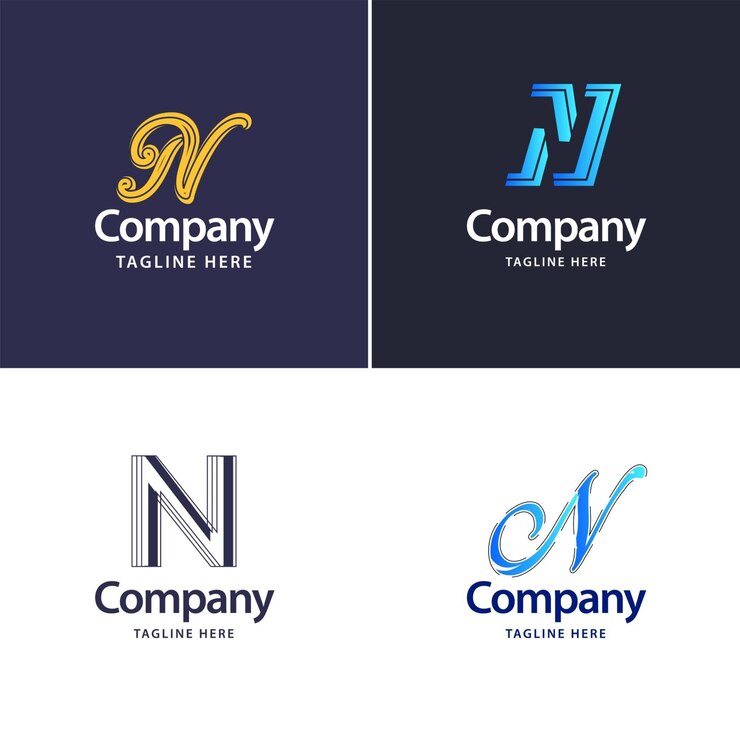 Vector Gratis paket logo besar huruf n desain logo modern kreatif desain untuk bisnis anda ilustrasi nama merek vektor