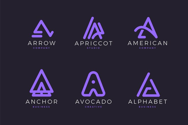 Vector Gratis paket logo desain datar