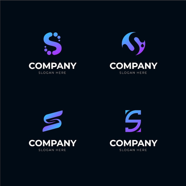 Vector Gratis paket logo desain s berwarna gradien
