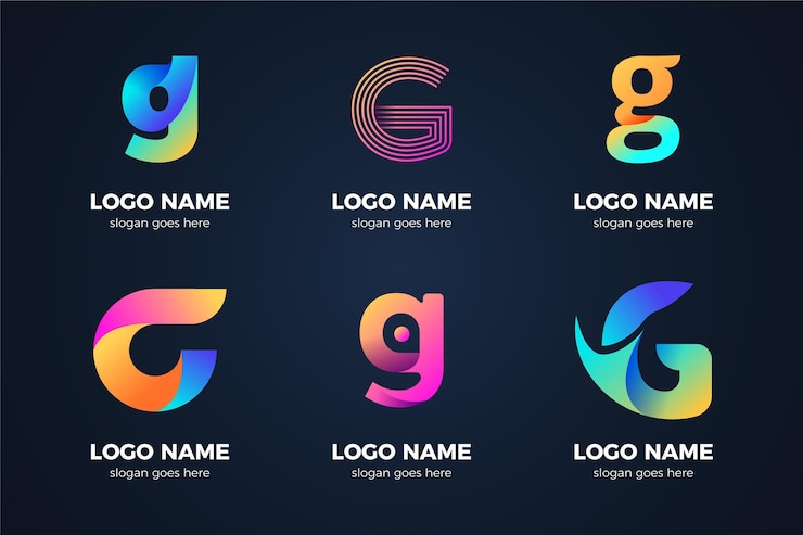 Vector Gratis paket logo huruf g gradien