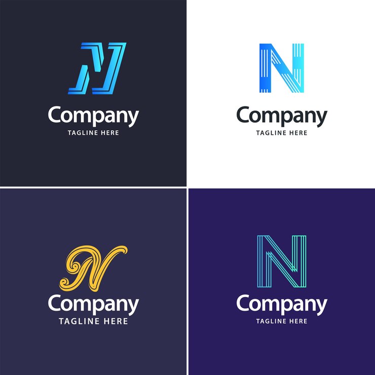 Vector Gratis paket logo n huruf besar desain logo modern kreatif untuk bisnis anda