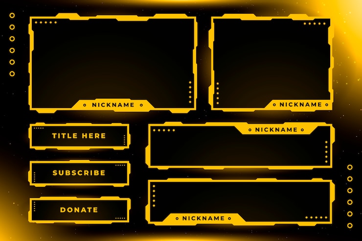 Vector Gratis paket panel twitch berwarna gradien