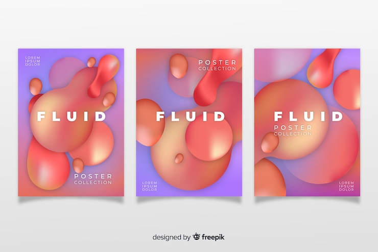 Vector Gratis paket poster bentuk dinamis