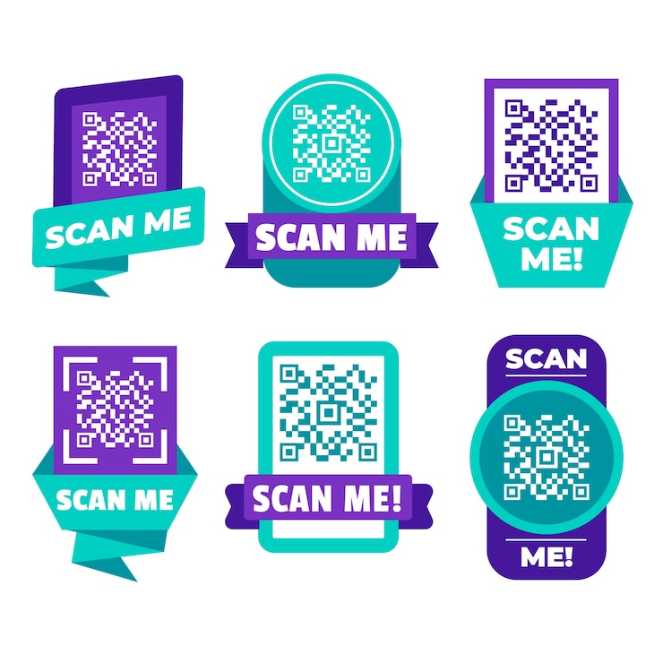 Vector Gratis paket stempel pindai saya desain datar